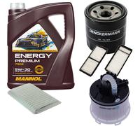 Denckermann Controllo Set mannol Energy Premium 5W-30 5L per Mazda 3 1.6 1.4