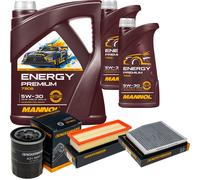 DENCKERMANN Controllo Set MANNOL Energy Premium 5W-30 7L Per Fiat Idea 1.4