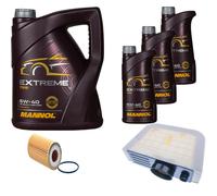 DENCKERMANN Controllo Set MANNOL Extreme 5W-40 8L Kit Olio per Audi Q7 2.0 TFSI