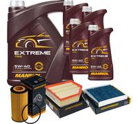 DENCKERMANN Controllo Set MANNOL Extreme 5W-40 9L per Volvo V70 II 2.4 D5