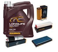 DENCKERMANN Controllo Set MANNOL LONGLIFE 504/507 5W-30 10L Per BMW X5 3.0d