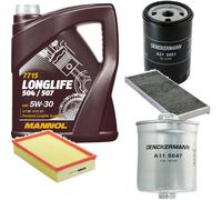 DENCKERMANN Controllo Set MANNOL LONGLIFE 504/507 5W-30 5L Per Audi 80 2.0 E