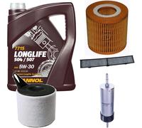 DENCKERMANN Controllo Set MANNOL LONGLIFE 504/507 5W-30 5L Per BMW 3 Serie 316i