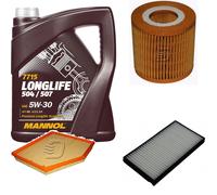 DENCKERMANN Controllo Set MANNOL LONGLIFE 504/507 5W-30 5L Per BMW 5 Serie 520i