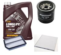 DENCKERMANN Controllo Set MANNOL LONGLIFE 504/507 5W-30 5L Per KIA Cerato 1.6