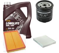 DENCKERMANN Controllo Set MANNOL LONGLIFE 504/507 5W-30 5L Per VW Fox 1.4