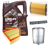 DENCKERMANN Controllo Set MANNOL LONGLIFE 504/507 5W-30 6L Per BMW 3 Serie 320d
