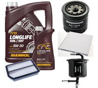 DENCKERMANN Controllo Set MANNOL LONGLIFE 504/507 5W-30 6L Per KIA Cerato 1.6
