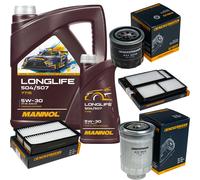 DENCKERMANN Controllo Set MANNOL LONGLIFE 504/507 5W-30 6L Per Mazda 5 2.0 CD