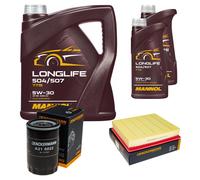 DENCKERMANN Controllo Set MANNOL LONGLIFE 504/507 5W-30 7L Per Audi A8 2.8