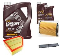 DENCKERMANN Controllo Set MANNOL LONGLIFE 504/507 5W-30 7L Per BMW 3 Serie 320d