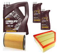DENCKERMANN Controllo Set MANNOL LONGLIFE 504/507 5W-30 7L Per BMW 3 Serie 320d