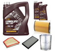 DENCKERMANN Controllo Set MANNOL LONGLIFE 504/507 5W-30 7L Per BMW 5 Serie 520d