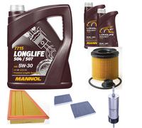 DENCKERMANN Controllo Set MANNOL LONGLIFE 504/507 5W-30 7L Per BMW 5 Serie 520i