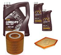 DENCKERMANN Controllo Set MANNOL LONGLIFE 504/507 5W-30 7L Per BMW 5 Serie 520i