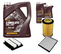 DENCKERMANN Controllo Set MANNOL LONGLIFE 504/507 5W-30 7L Per Chevrolet Aveo