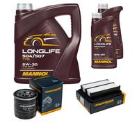 DENCKERMANN Controllo Set MANNOL LONGLIFE 504/507 5W-30 7L Per Chevrolet Aveo