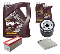 DENCKERMANN Controllo Set MANNOL LONGLIFE 504/507 5W-30 7L Per Dacia Duster