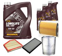 DENCKERMANN Controllo Set MANNOL LONGLIFE 504/507 5W-30 8L Per BMW 5 Serie 520d