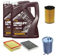 DENCKERMANN Controllo Set MANNOL LONGLIFE 5W-30 10L Per Audi A4 Avant 2.7 TDI