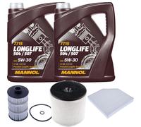 DENCKERMANN Controllo Set MANNOL LONGLIFE 5W-30 10L Per Audi A8 S8 Quattro
