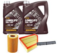 DENCKERMANN Controllo Set MANNOL LONGLIFE 5W-30 10L Per BMW 3er Touring 335d
