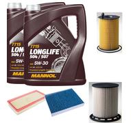 DENCKERMANN Controllo Set MANNOL LONGLIFE 5W-30 10L Per VW Touareg 3.0 V6 TDI