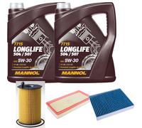 DENCKERMANN Controllo Set MANNOL LONGLIFE 5W-30 10L Per VW Touareg 3.0 V6 TDI