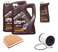 DENCKERMANN Controllo Set MANNOL LONGLIFE 5W-30 11L Per BMW 5 Serie 6 Serie