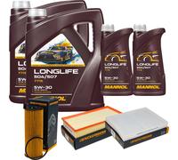 DENCKERMANN Controllo Set MANNOL LONGLIFE 5W-30 12L Per VW Touareg 3.0 V6 TDI
