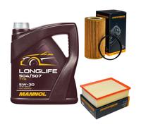 DENCKERMANN Controllo Set MANNOL LONGLIFE 5W-30 5L Per Audi A4 Cabriolet 2.0