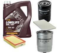 DENCKERMANN Controllo Set MANNOL LONGLIFE 5W-30 5L Per Audi A6 1.9 TDI