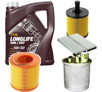 DENCKERMANN Controllo Set MANNOL LONGLIFE 5W-30 5L Per Audi A6 Avant 2.0 TDI