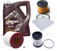 DENCKERMANN Controllo Set MANNOL LONGLIFE 5W-30 5L Per Audi A6 Avant 2.0 TDI