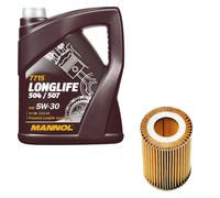 DENCKERMANN Controllo Set MANNOL LONGLIFE 5W-30 5L Per BMW 1Er 114I 116I 3Er