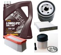 DENCKERMANN Controllo Set MANNOL LONGLIFE 5W-30 5L Per Dacia Lodgy 1.5 dCi