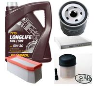 DENCKERMANN Controllo Set MANNOL LONGLIFE 5W-30 5L Per Dacia Logan MCV II