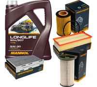 DENCKERMANN Controllo Set MANNOL LONGLIFE 5W-30 5L Per VW Caddy IV Kombi 2.0