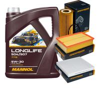 DENCKERMANN Controllo Set MANNOL LONGLIFE 5W-30 5L Per VW Golf VII 2.0 GTI