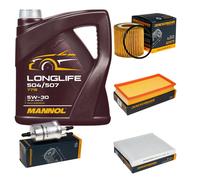 DENCKERMANN Controllo Set MANNOL LONGLIFE 5W-30 5L Per VW Polo 1.2 12V Seat