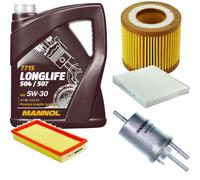 DENCKERMANN Controllo Set MANNOL LONGLIFE 5W-30 5L Per VW Polo 1.2 12V Seat