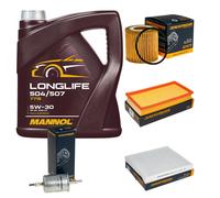DENCKERMANN Controllo Set MANNOL LONGLIFE 5W-30 5L Per VW Polo 1.2 12V Seat