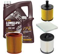 DENCKERMANN Controllo Set MANNOL LONGLIFE 5W-30 6L Per Audi A2 1.4 TDI 1.2