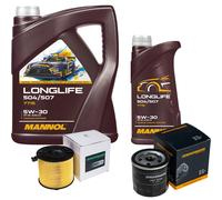 DENCKERMANN Controllo Set MANNOL LONGLIFE 5W-30 6L Per Audi A4 Avant 1.4 TFSI