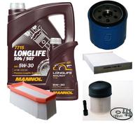 DENCKERMANN Controllo Set MANNOL LONGLIFE 5W-30 6L Per Dacia Lodgy 1.5 dCi