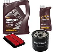 DENCKERMANN Controllo Set MANNOL LONGLIFE 5W-30 6L Per Mazda MX-5 II 1.6 16V