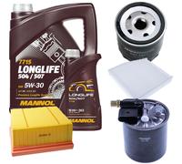 DENCKERMANN Controllo Set MANNOL LONGLIFE 5W-30 6L Per Mercedes-Benz A-Klasse