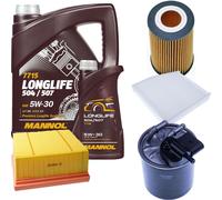 DENCKERMANN Controllo Set MANNOL Longlife 5W-30 6L Per Mercedes-Benz B-Klasse
