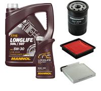 DENCKERMANN Controllo Set MANNOL LONGLIFE 5W-30 6L Per Nissan Note 1.4 Micra