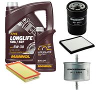 DENCKERMANN Controllo Set MANNOL LONGLIFE 5W-30 6L Per Volvo V40 Kombi 1.8i